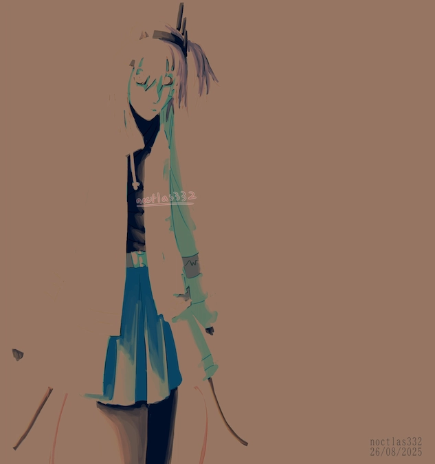 the same rei drawing, but with a filter that replaces everything but the shadows with solid orangeish brown