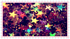 gif stamp of colourful and shiny stars and glitter